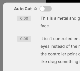 The Auto Cut toggle button in Visla.